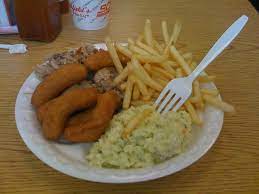 Bbq Slaw French Fries Hushpuppies From Smithfields Chicken Bbq Smithfield Chicken And Bbq Smithfield Bbq Slaw