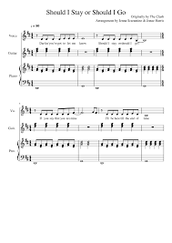 Should I Stay Or Should I Go Sheet Music For Piano Vocals Guitar Piano Voice Guitar Musescore Com