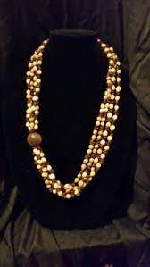 Vintage Hawaiian Four Strand Koa Seed Job 39 S Tears And Kukui Nut Lei Necklace Glam Jewelry Vintage Hawaiian Beaded Necklace