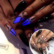 Minimalism style design will be the best option. Fancy Glow In The Dark Nail Polish Looks Naildesignsjournal Dark Nail Polish Dark Nail Designs Dark Nail Art