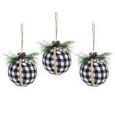 Enjoy free shipping on most stuff, even big stuff. Black And White Buffalo Plaid Ball Ornaments With Greenery Tree Decoration 3 Count Walmart Com Walmart Com