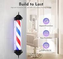 Gdrasuya10 41'' LED Barber Pole Light Classic Style,Hair Salon Barber Shop Open Sign,Rotating Red White Blue LED Strips Hair Salon Sign ...