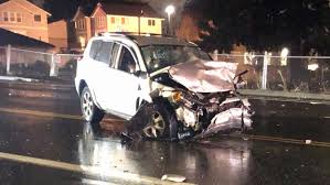 A destroyed car from the front that after a fatal car crash a terribly mangled car with blood on the driver's seat. Fatal Car Crash In Portland Kills 2 People Kgw Com