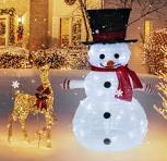 Christmas Lighted Snowman,3 Feet Pre-Lit Light Up White Collapsible Snowman  with Built-in 100 LED Lights,Pop up Snowman Christmas Decorations for ...