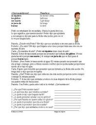 Spanish Conditional Tense Reading Que Mentiroso Condicional Reading Comprehension Questions Esl Teaching Resources Comprehension Questions