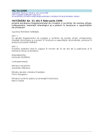51 din 5 februarie 1996privind aprobarea regulamentului de recepţie a lucrărilor de montaj utilaje, echipamente, instalaţii tehnologice şi a punerii în funcţiune a capacităţilor de producţie. Hg 51 1996 Regulament Receptie Lucrari Montaj Echipamente Si Instalatii Tehnologice Incl Pif Capacitate