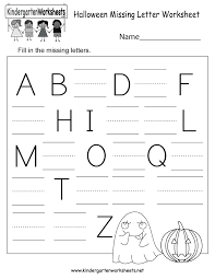 Print out these free worksheets to help your kids learn to recognize and write letters and the alphabet, in both lower and upper case. Halloween Missing Letter Worksheet Free Kindergarten Holiday Worksheet For Kids