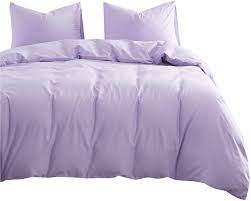 Buy purple duvet covers at macys.com! Amazon Com Wake In Cloud Lilac Cotton Duvet Cover Set 100 Cotton Beddings Simple Modern Soft Solid Plain Color Light Purple Lavender Zipper Closure And Corner Ties 3pcs Queen Size Kitchen