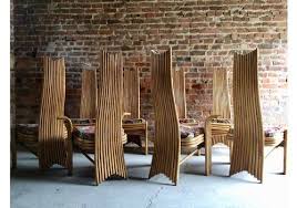 Stunning High Back Bamboo Dining Chairs Set Of Eight Missoni Mid Century Dining Chairs Bamboo Dining Chairs High Back Dining Chairs
