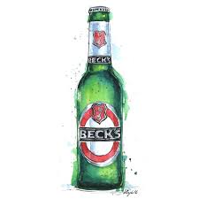 Beck S Beer Bottle Watercolour Illustration Zeichnungen Zum Nachzeichnen Aquarellfarben Bierflaschen