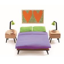 Accessoire Maison De Poupees La Chambre Des Parents Djeco 07825 Maison De Poupees Moderne Maison De Poupee En Bois Chambre Parents