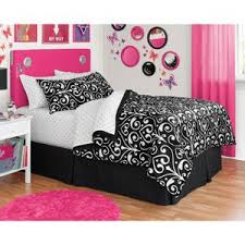 Black And White Bed In A Bag Walmart Walmart Com Your Zone Reversible Bedding Set Dot Damask Black And White Dot Reversible Bedding Damask Bedding Cute Bed Sets