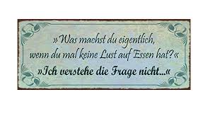 Fs Was Machst Du Eigentlich Wenn Du Mal Mal Keine Lust Auf Essen Hast Targa In Metallo 10 X 27 Cm Amazon It Fai Da Te