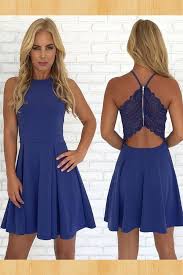 Open Back Homecoming Dress Cheap Homecoming Dress Cute Homecoming Dress Blue Hom Casual Homecoming Dresses Simple Homecoming Dresses Blue Homecoming Dresses