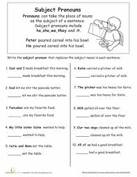 Grammar Basics Subject Pronouns Worksheet Education Com Pronoun Worksheets Grammar Worksheets Teaching English Grammar