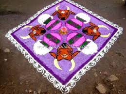 While sankranti and pongal 2020 festival, women and children create happy pongal kolam, pongal rangoli, muggulu design in the foremost door entrance of home and also get a valuable prize. Mattu Pongal Kolam Rangoli Kolams