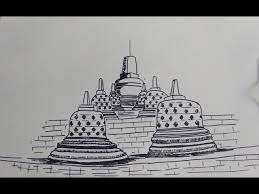 Sketsa gambar candi prambanan republika rss. Cara Menggambar Candi Borobudur How To Draw Borobudur Temple Youtube