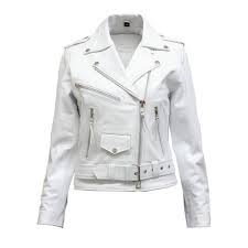 Women S White Leather Biker Stylish Sheep Lambskins Leather Jacket Leather Jacket Womens Biker Jacket Leather Jackets Women