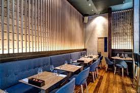Anzu Restaurant By Blenheim Design London England Accent Wall Uses Play Of Cove Lighting An Japanese Restaurant Design Restaurant Interior Restaurant Concept