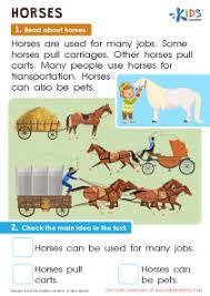 horses worksheet