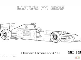 Lotus 2012 E20 Formula 1 Auto Kleurplaat Gratis Kleurplaten Printen