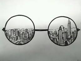 Black And White Glasses Drawing Glasses To The City Creative Drawing Drawings Sketches