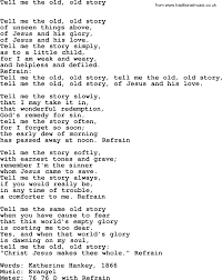 Holy Week Hymns Song Tell Me The Old Old Story Lyrics Midi Music And Pdf