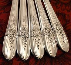 1913 birth month spoon also 1847 rogers bros. One 5 Piece Place Setting Multiples Available In The Pretty Floral Triumph Silverplate Silverwar Antique Flatware Sterling Silver Flatware Vintage Silverware