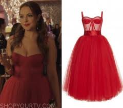 Check spelling or type a new query. Dynasty Season 3 Episode 14 Fallon S Red Tulle Bustier Dress Shop Your Tv