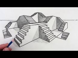 Lijnperspectief Dessin Escalier Point De Fuite Maison Dessin