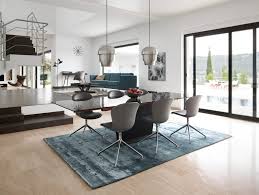 Monza Extendable Table With Adelaide Chairs And Blue Plaza Rug Dining Room Contemporary Home Interior Design House Interior