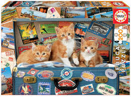 Puzzle Kitten Traveling Educa 18065 200 Pieces Jigsaw Puzzles Cats Jigsaw Puzzle