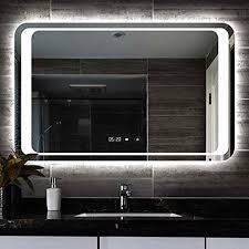 Qz Smart Bathroom Mirror Sensor Touch Switch Led Intelligent Defogging Time Temperature High Definition Explosion Bathroom Mirror Mirror Mirror Wall Bathroom