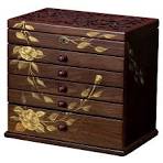 Amazon.com: Xloverise Joyero de madera pintado a mano, organizador de joyas  de 7 capas, cajas de joyería de madera vintage para mujeres, organizador ...