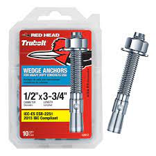 Shop our large line of itw red head products today at fasteners plus. Red Head 1 2 In X 3 3 4 In Zinc Plated Steel Hex Nut Head Wedge Anchors 10 Pack 12017 The Home Depot