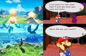 Paper Mario Please Be A Good Meme Template So I Can Bring Up Genshin Impact