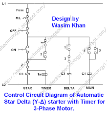 Gambar diatas menunjukan wiring diagram control star delta automatis menggunakan timer. Star Delta Starter Y D Starter Power Control Wiring Diagram Electrical Circuit Diagram Circuit Diagram Delta Connection