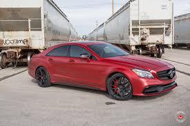 Fascinating Red Mercedes Cls Class Rocking Forged Vossen Wheels Mercedes Cls Mercedes Cls Class Mercedes Benz Cls