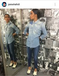 Jean Outfit Denim Shirt Yara Shahidi Fashion Fashion