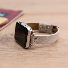 This band is an incredibly thin bit of elastic that you have to provide measurements for it is a moderately expensive third party band at around $25, but the thinness has made it worth it to me. Beige Dunne Apple Watch Band Frau Apple Watch Strap 38mm 40mm Etsy