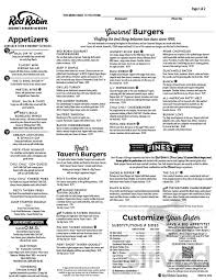 18 make a patriotic dessert. Red Robin Gourmet Burgers And Brews Menu In Abbotsford British Columbia Canada