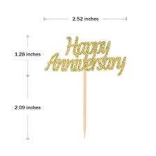 Colorful happy birthday cupcake toppers in rainbow colors for a cute birthday party without a theme. Buy Donoter 48 Pcs Happy Anniversary Cupcake Toppers Picks For Anniversary Party Cake Decorations Online In Turkey B08mzx7mq7
