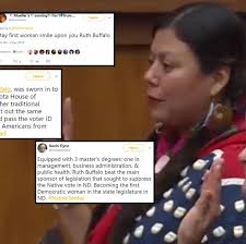 A Democrat politician took an oath in tradition Native American dress