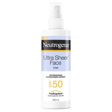 Neutrogena Ultra Sheer Face Mist Spf 50 Sunscreen Spray 100ml Broad Spectrum Ebay