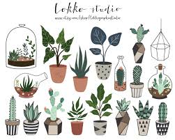 Succulent Clipart Cactus Terrarium Cacti Png Etsy Plant Vector Plant Illustration Plant Drawing