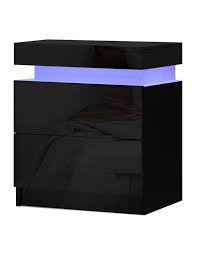 Classic glass side tables can give any room a more glamourous look and feel, while modern style end tables with intricate designs can help tie more contemporary home décors together. Artiss Bedside Tables Side Table Drawers Rgb Led High Gloss Nightstand Black Myer