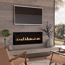 Led fire and ice electric fireplace with remote in black form and function perfectly align in this form and function perfectly align in this sleek fire and ice electric fireplace by northwest. Buy Finefind 50 Electric Fireplace Recessed 3 86 Ultra Thin Insert Wall Mounted And In Wall Easy Installation With Remote Control 750w 1500w Low Noise Fake Fire Online In Indonesia B087wr6jx4