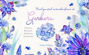 Maybe you would like to learn more about one of these? Blue Gerbera Png Fiore Acquerello Set Illustrazione
