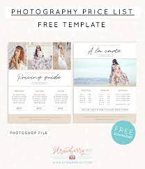 Wedding photography pricing list guide template pricing sheet price list photographer price guide editable photoshop sell sheet wpg004. Photographer Price List Template Free Strawberry Kit