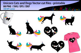 Download Unicorn Cats Dogs Graphic By Arcs Multidesigns Creative Fabrica PSD Mockup Templates